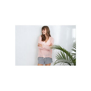 NWT Aerie crinkle wrinkled top long sleeve soft sz L